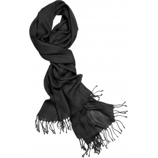 Chal viscosa sí­mil lino UNISEX tipo pashmina,tamaño 70 x 180 cms+flecos, negro